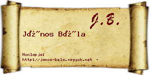János Béla névjegykártya